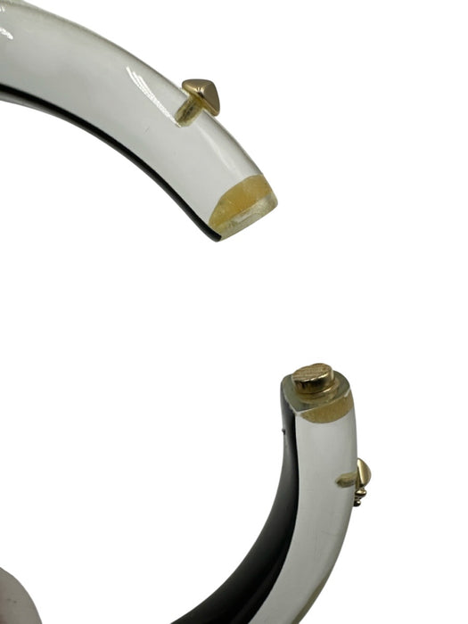 Alexis Bittar Yellow, Clear, Gold Lucite Studded Hinge Shimmer Bracelet Yellow, Clear, Gold
