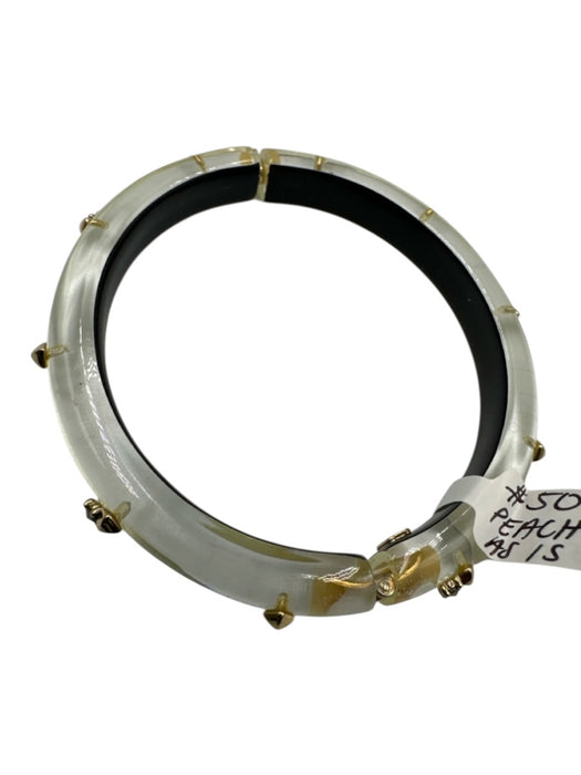 Alexis Bittar Yellow, Clear, Gold Lucite Studded Hinge Shimmer Bracelet Yellow, Clear, Gold