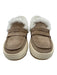 Aquatalia Shoe Size 6.5 Taupe & White Leather Upper Suede Shearling Loafers Taupe & White / 6.5