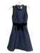 Kate Spade Size 0 Navy Blue & Black Polyester Ruffle Trim Velvet Bow Tank Dress Navy Blue & Black / 0