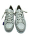 Munro Shoe Size 7 Wide White & Gray Leather Lace Up Zipper Detail Sneakers White & Gray / 7 Wide