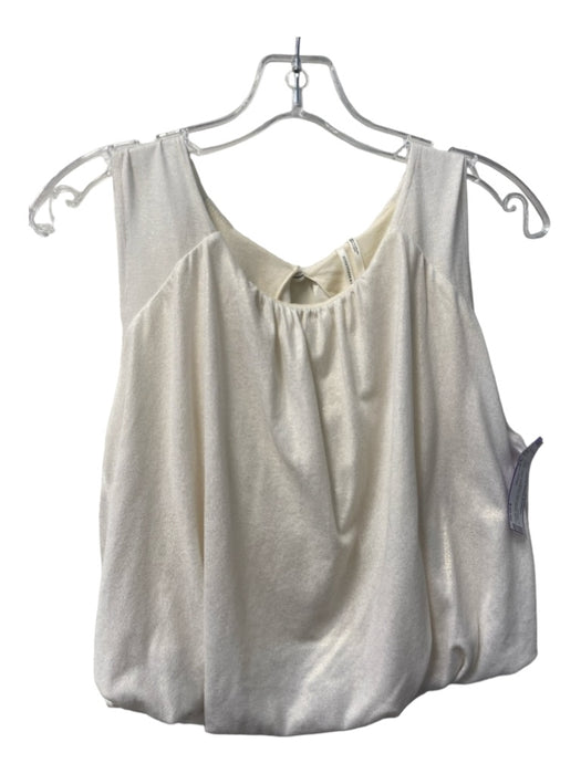 By Anthropologie Size XS Pearl Polyester Blend Sleeveless Boat Neck Glitter Top Pearl / XS