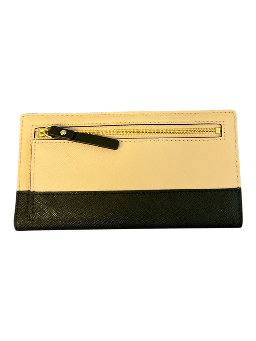 Kate Spade Pink & Black Coated Leather Color Block Card Holder Wallets Pink & Black
