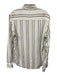 Sandro Size Est S White & Black Viscose Long Sleeve Striped Button Up Collar Top White & Black / Est S