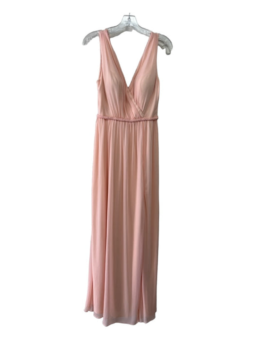 Azazie Size C Pink Polyester Mesh Overlay Double V Braided Detail Gown Pink / C