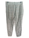 Sezane Size 38/XS Cream & Blue Print Linen Blend Plaid Trouser Hook & Zip Pants Cream & Blue Print / 38/XS