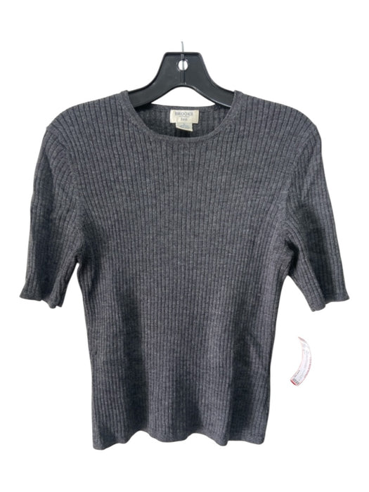 Brooks Size M Dark Gray Merino Wool Ribbed Sock Short Sleeve Top Dark Gray / M