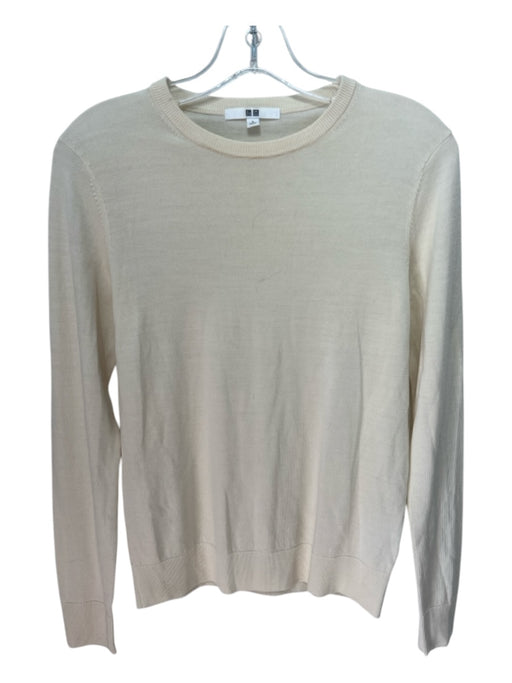 Uniqlo Size S Cream Wool Scoop Neck Long Sleeve Top Cream / S