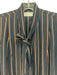 Frame Size S Navy, Red, White Silk Striped Long Sleeve Maxi Button up Dress Navy, Red, White / S