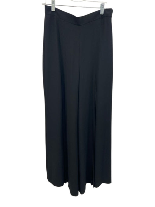 Ralph Lauren Purple Size 6 Black Silk Trouser Pleats Side Zip Wide Leg Pants Black / 6