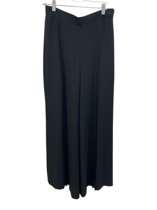 Ralph Lauren Purple Size 6 Black Silk Trouser Pleats Side Zip Wide Leg Pants Black / 6
