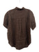 Baird McNutt for J. Crew Size S Brown Linen Short Sleeve Button Up Collar Top Brown / S