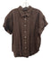 Baird McNutt for J. Crew Size S Brown Linen Short Sleeve Button Up Collar Top Brown / S