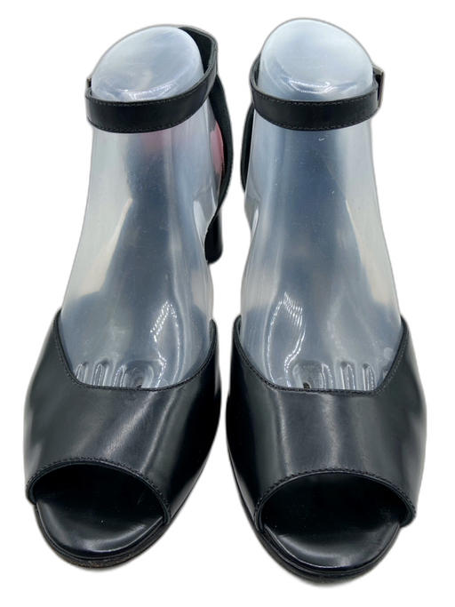 Rachel Comey Shoe Size 9 Black Leather Open Toe Ankle Strap Block heel Sandals Black / 9