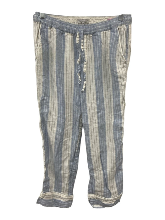 Serena & Lily Size XS Blue & White Linen Elastic Drawstring Waist Pant Set Blue & White / XS