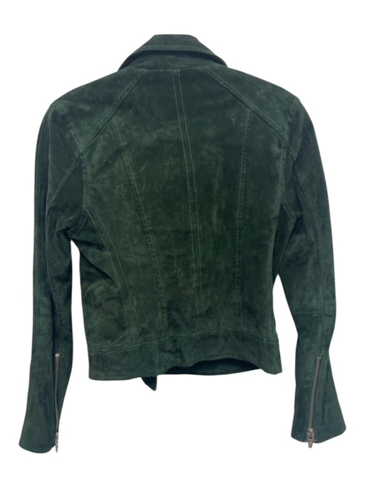 BlankNYC Size XS Dark Green Leather Suede Gunmetal Hardware Collar Moto Jacket Dark Green / XS