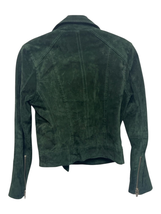 BlankNYC Size XS Dark Green Leather Suede Gunmetal Hardware Collar Moto Jacket Dark Green / XS