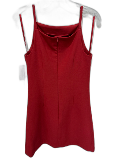 Staud Size S Red Polyester Blend Spaghetti Strap Square Neck Shift Mini Dress Red / S