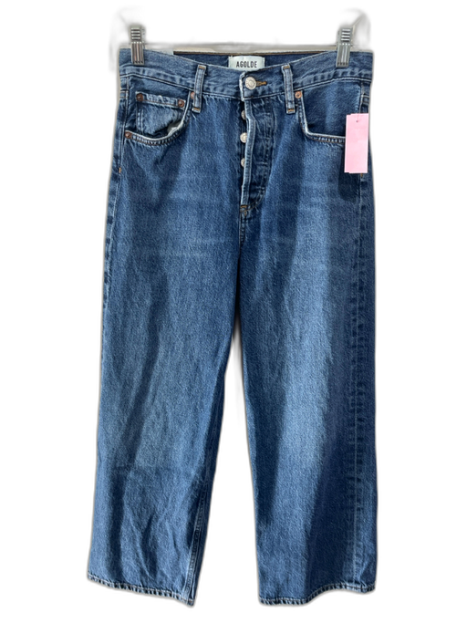 Agolde Size 25 Medium Wash Cotton Button Fly High Rise Straight Leg Jeans Medium Wash / 25