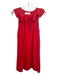 Amanda Up Richard Size Medium Red Polyester Sleeveless Ruffled Collar Dress Red / Medium