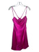 Aidan Size 2 Fuchsia Satin Spaghetti Strap Drape Front Slip Inc Mini Dress Fuchsia / 2