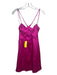 Aidan Size 2 Fuchsia Satin Spaghetti Strap Drape Front Slip Inc Mini Dress Fuchsia / 2