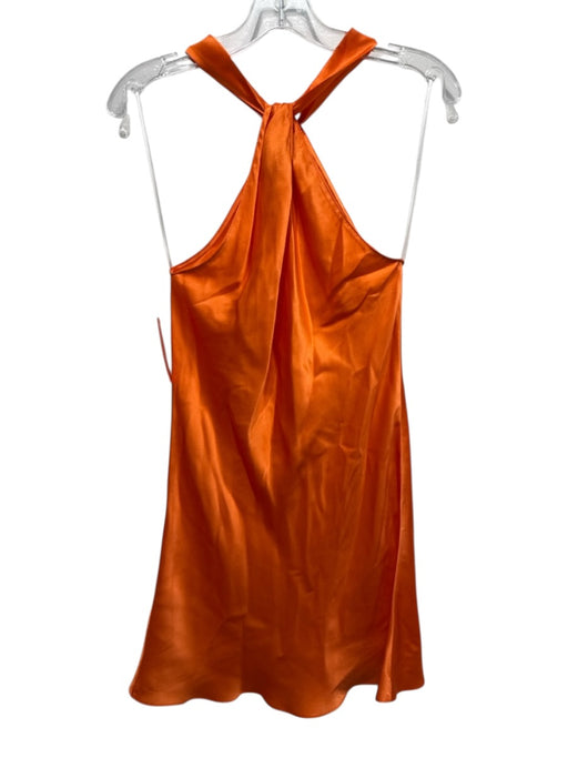 Amanda Uprichard Size XS Orange Silk Twist Strap keyhole front Mini Dress Orange / XS