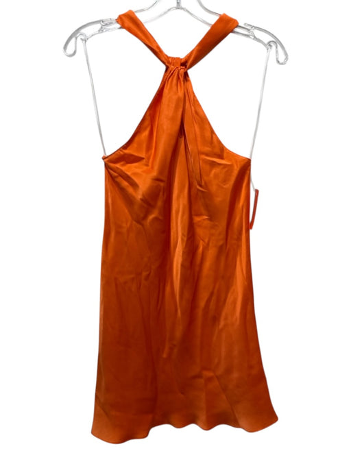 Amanda Uprichard Size XS Orange Silk Twist Strap keyhole front Mini Dress Orange / XS