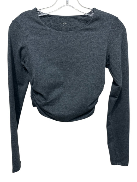 Varley Size M Gray Polyester Blend Ruched Sides Heathered Long Sleeve Top Gray / M