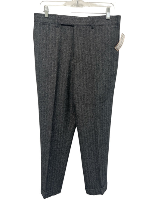 Billy Reid Gray & White Wool Wool 2 Button Men's Suit Gray & White / 36R