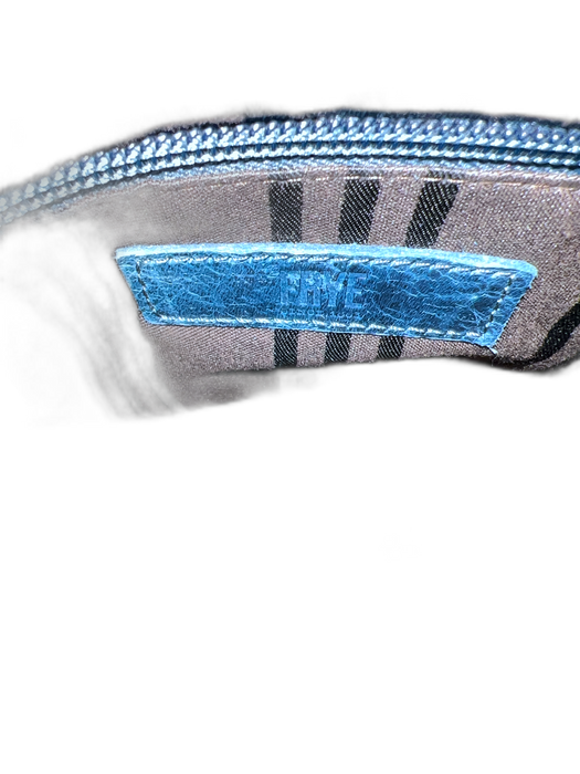 Frye Prussian Blue Leather Top Handle Zip Close Inside Pocket Bag Prussian Blue / S