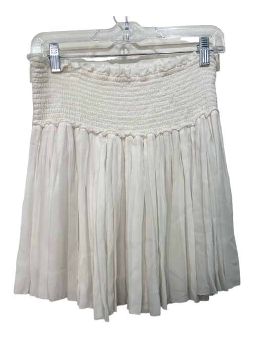 Isabel Marant Size 36 White Viscose Elastic Waist Pleat Detail Ruffle Skirt White / 36