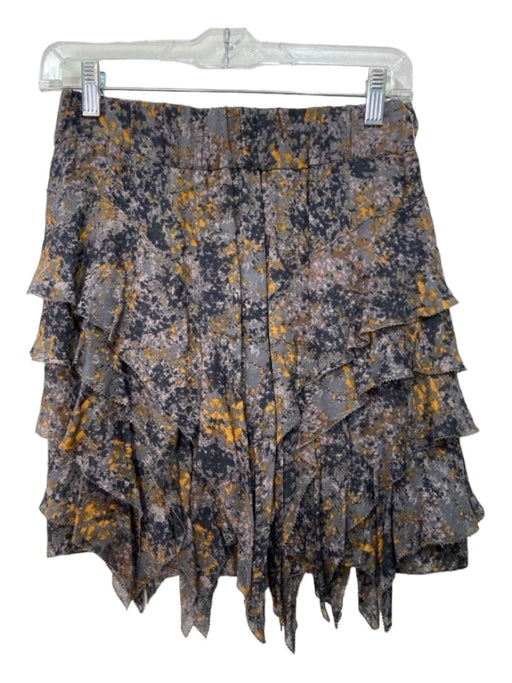 Isabel Marant Size 36 Gray, Orange & Blue Viscose Elastic Waist Skirt Gray, Orange & Blue / 36