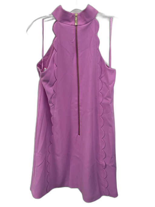 Ted Baker Size 2 Purple Pink Polyester Sleeveless Scalloped Halter Neck Dress Purple Pink / 2
