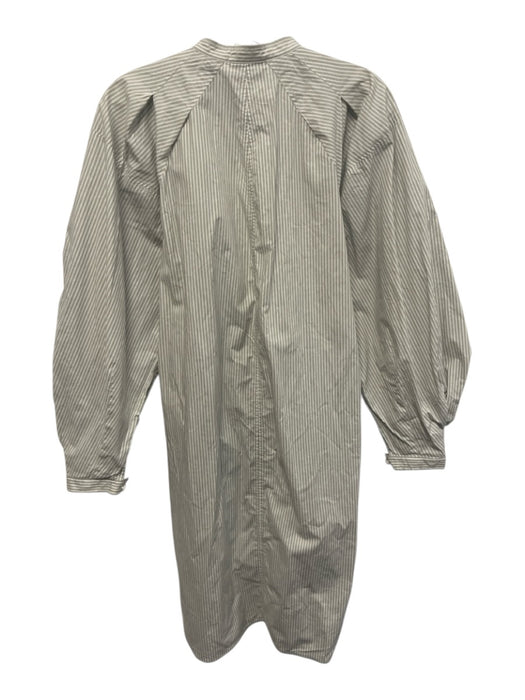 COS Size 2 Gray & White Cotton Stripe Long Sleeve Midi Button up Dress Gray & White / 2