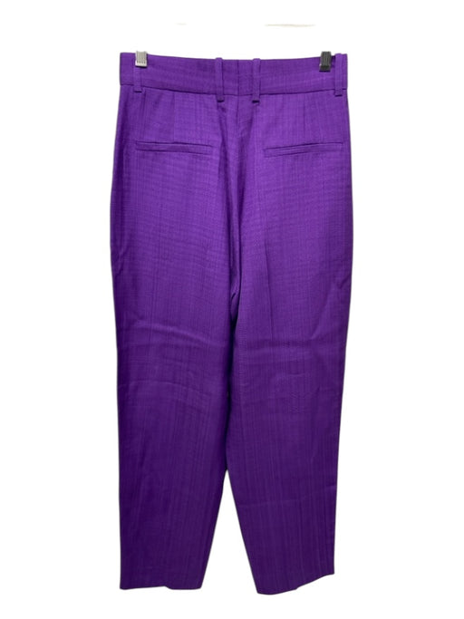 Sandro Size 34 Purple Viscose Blend High Rise Button & Hook Pleat Detail Pants Purple / 34