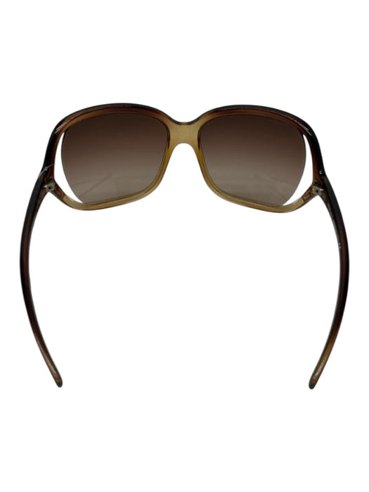 Versace Brown & Tan Acetate Gradient Lens Square Oversize Sunglasses Brown & Tan