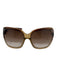 Versace Brown & Tan Acetate Gradient Lens Square Oversize Sunglasses Brown & Tan