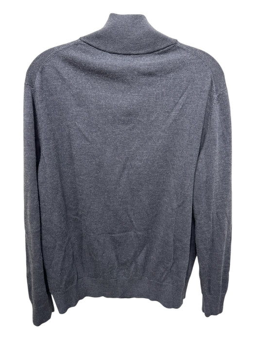 Proper Cloth Size L Gray Wool & Silk Blend Quarter Zip Long Sleeve Men's Sweater Gray / L