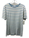 Sunspel Size L White & Blue Cotton Striped T shirt Crew Men's Short Sleeve White & Blue / L