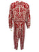 Farm Rio Size XS red & cream Floral & Abstract Long Sleeve Half Button Jumpsuit red & cream / XS