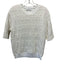 Sandro Size Est M White Acrylic Blend Textured Short Sleeve Words Crew Neck Top White / Est M