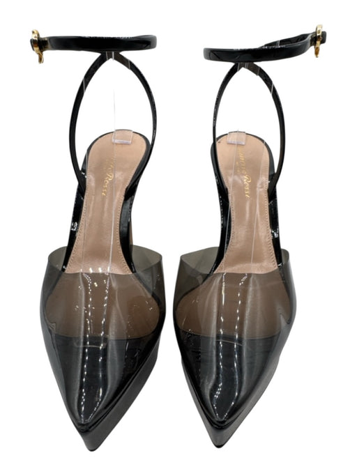 Gianvito Rossi Shoe Size 37.5 Black Patent Leather Pointed Toe Platform Pumps Black / 37.5