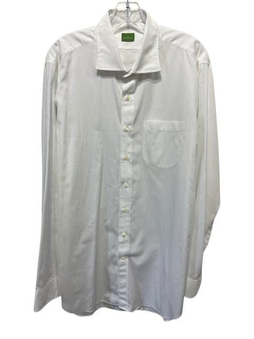 Sid Mashburn Size L White Cotton Solid Button Down Men's Long Sleeve Shirt White / L
