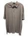 Zanone Size 56 Brown & Light Brown Linen Blend Striped Polo Men's Short Sleeve Brown & Light Brown / 56