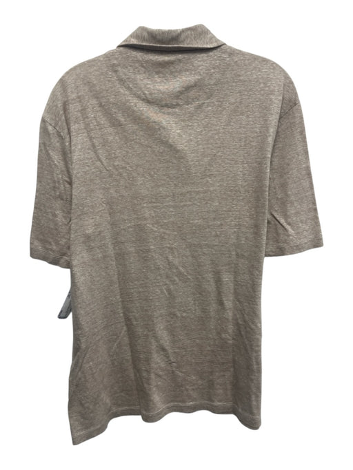Zanone Size 52 Beige & White Cotton Striped Polo Men's Short Sleeve Beige & White / 52