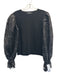 Sea New York Size XS Black Wool & Polyester Long puff sleeve Eyelet Sweater Black / XS