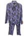 Desmond & Dempsey Size XS Purple, Black, White Cotton Long Sleeve Pajama Set Purple, Black, White / XS