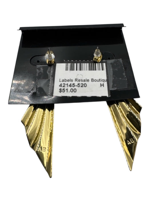 Alexis Bittar Gold Metal Post Back Fan Earrings Gold