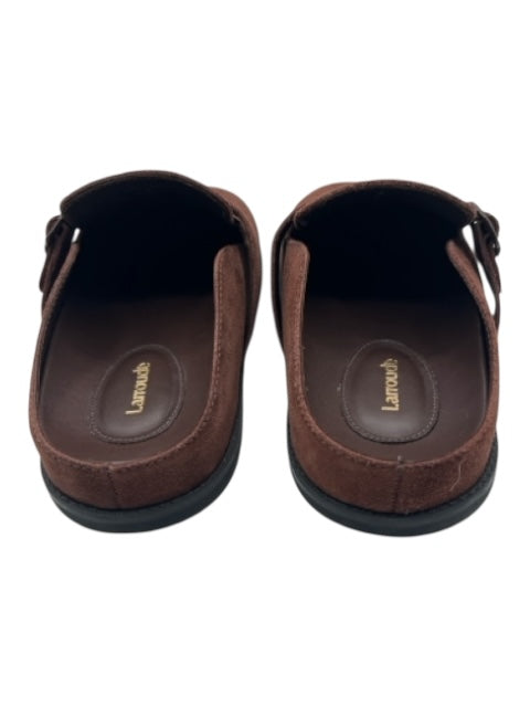 Larroude Shoe Size 9 Brown Leather Slip On Mule Buckle Clogs Brown / 9